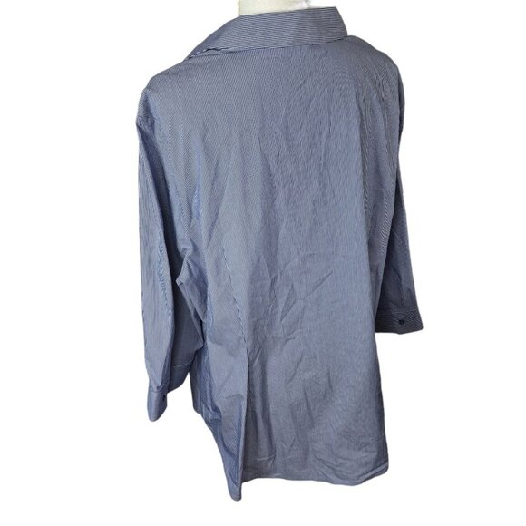Worthington Striped Button Down Up Blue Womens Plus Size 3X Long Sleeve Collared - Picture 3 of 8